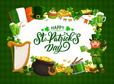 St Patrick day, Irish holiday Celtic luck symbols 16539123 Vector Art at Vecteezy