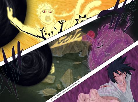 Bijuu Mode vs Susanoo – Naruto vs Sasuke | Daily Anime Art