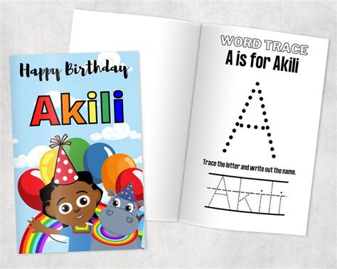 Personalized Akili and Me Coloring Book| Party Favors| Custom Party ...