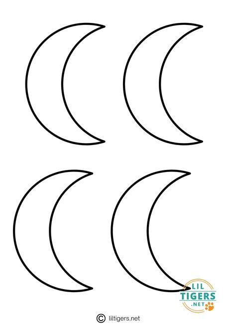 Printable Moon Template-Large Crescent Moon Cutout-9 Inch Crescent Moon ...