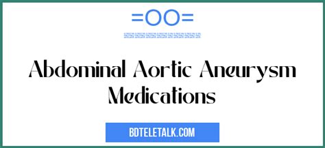 Abdominal Aortic Aneurysm Medications