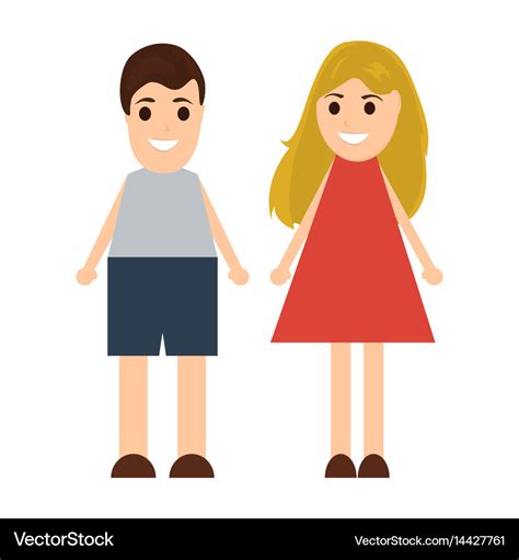 Funny cartoon man and woman Royalty Free Vector Image