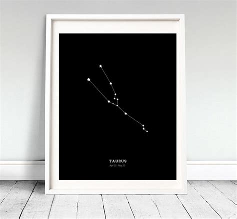 Taurus Astrological Constellation Art Print Printable Wall - Etsy