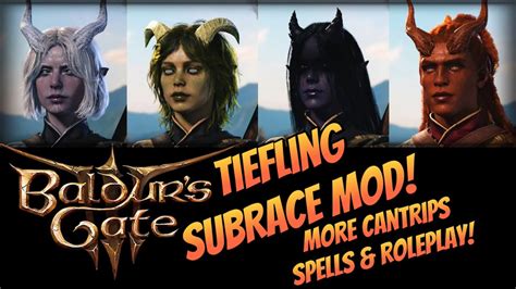 👹ALL Tiefling SubRaces👹MOD Spotlight Baldur's Gate 3 Character Builds DND 5E and Beyond Races ...