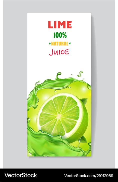 Banner with fresh citrus lime juice package design