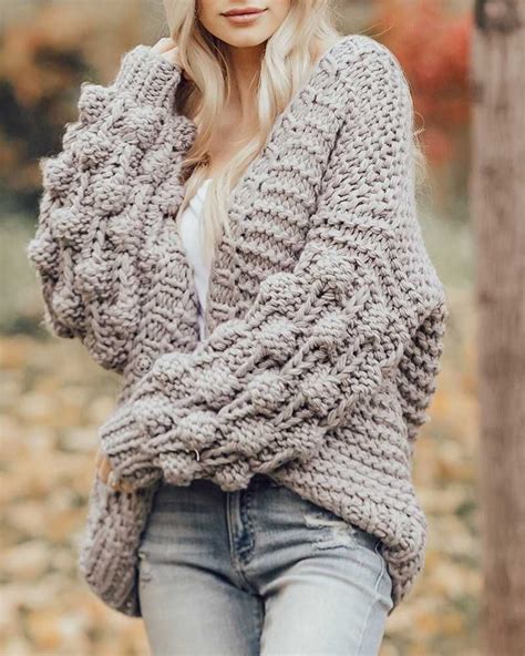 Oversized Chunky Thick Cable Knit Cardigan Sweater – sunifty | Cable ...