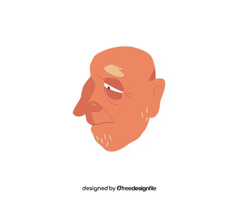 Old bald man profile drawing clipart free download