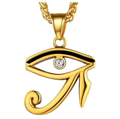 Eye of Ra Pendant Gold African Jewelry Egyptian Necklace Silver Eye of ...