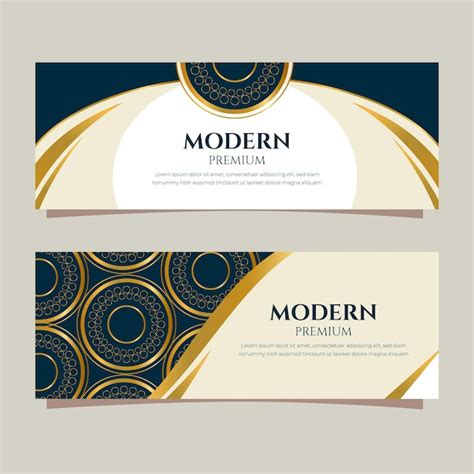 Free Vector | Gradient golden luxury banners template