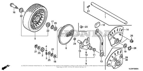 Honda HRR216K5 VKAA LAWN MOWER, USA, VIN# MZCG-7800001 TO MZCG- 7999999 Parts Diagram for REAR ...