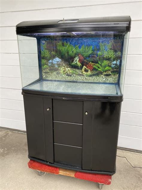 Bowfront / Round corners 55 gallon fish tank aquarium with stand and lights for Sale in Arcadia ...