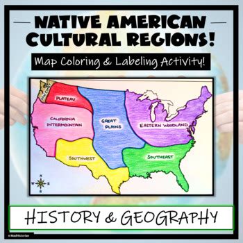 Native American Cultural Regions Map Activity- Label & Color Indigenous ...