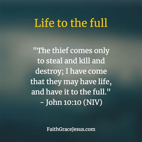 The thief comes only to steal, kill and destroy | Faith - Grace - Jesus