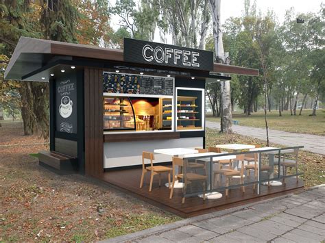 Coffee pavilion | 3D model | Container cafe, Coffee shop design, Cafe ...