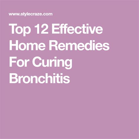 Home Remedies For Bronchitis | How to cure bronchitis, Home remedies for bronchitis, Remedies