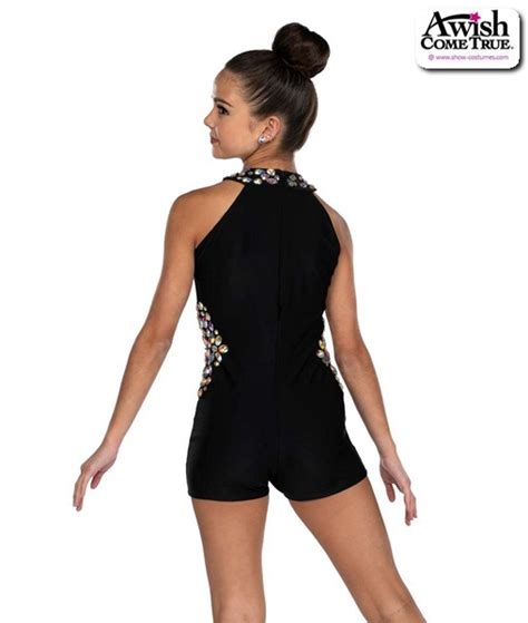 Quality, Affordable - Jewelled Black Acro Dance Costume