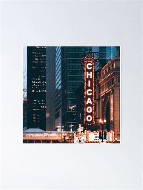 "Chicago Illinois Neon Sign At Night" Poster by mwagie | Redbubble