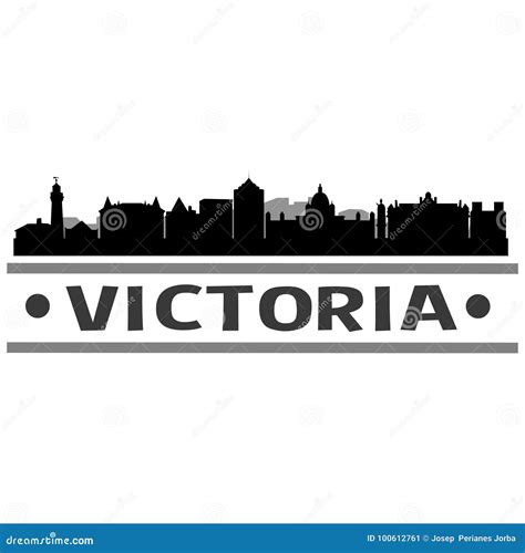 Victoria Skyline Silhouette Design City Vector Art | CartoonDealer.com ...