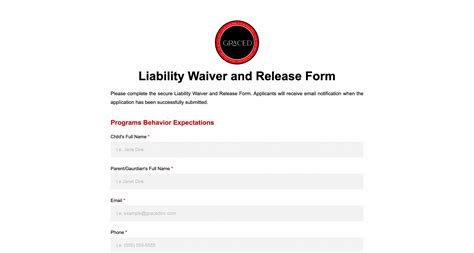 Liability Waiver and Release Form | GRACED, Inc. | Durham, NC