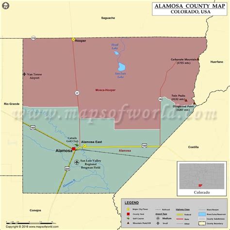 Alamosa County Map, Colorado | Map of Alamosa County, CO