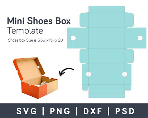 Mini Shoes Box Template Svg / Png / Dxf Sneaker Box Template - Etsy