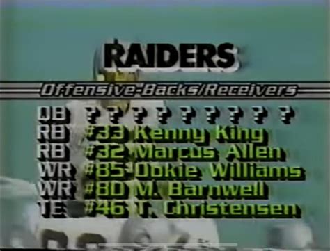 1984: Raiders vs Bears-A Brutal Affair. The teams combined for 10 sacks and knocked three QBs ...