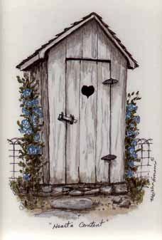 An Outhouse With a Heart on the Door