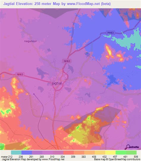 Elevation of Jagtial,India Elevation Map, Topography, Contour