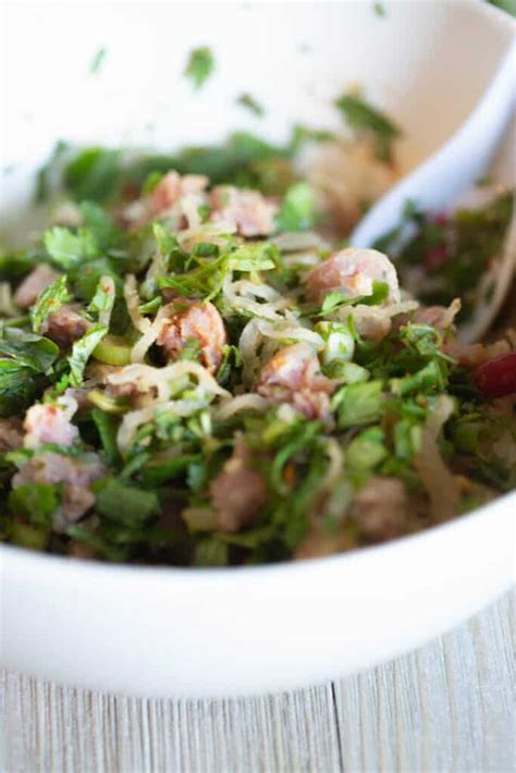 Authentic Laos Larb Som Moo - Sour Fermented Pork Salad Recipe