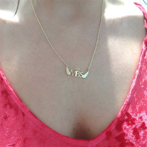 Personalized Memorial Necklace for Dad Gold Initials With | Etsy