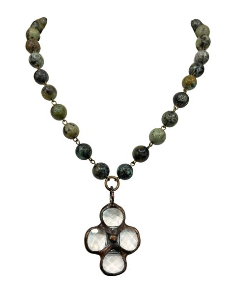 Vintage Crystal Soldered Pendant Necklace – erinknightdesigns
