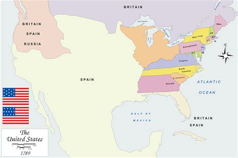 History Map USA 1789 in Big Size image