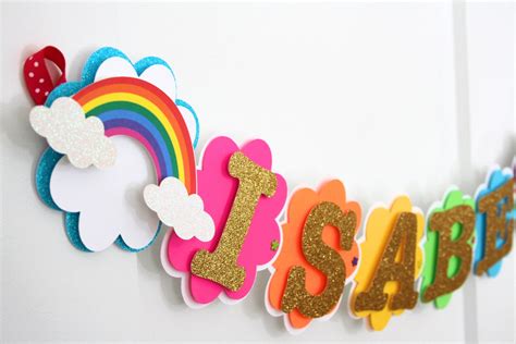 Rainbow Birthday Banner Rainbow Birthday Decorations Rainbow Themed ...