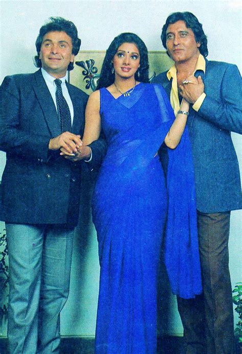 Sridevi: The gorgeous cast of Chandni; Rishi Kapoor, Sridevi and Vinod Khanna