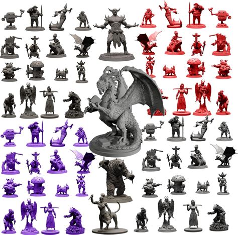 Amazon.com: Wildspire Fantasy Minatures w/ Huge Dragon for DND ...