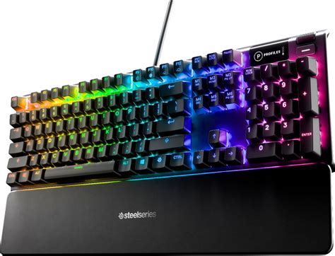 SteelSeries Apex 5 Wired Gaming Hybrid Mechanical Blue Switch Keyboard ...