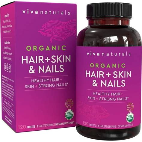 Organic Hair Skin and Nails Vitamins for Women with Biotin, Hair Vitamins and Skin Vitamins That ...