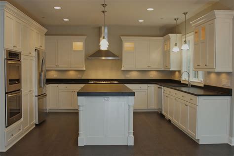 White Flat Front Kitchen Cabinets Wood