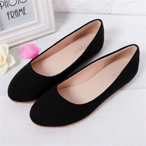 Spring Summer Ladies Shoes Ballet Flats Women Flat Shoes Woman Ballerinas Black Large Size 43 44 ...