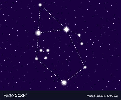 Auriga constellation starry night sky Royalty Free Vector