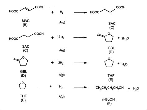 Reaction scheme for hydrogenation of maleic acid. | Download Scientific ...