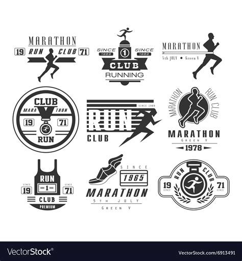 Running Club Logo, Labels Templates And Badges Stock Vector Image By ©Counterfeit #73492205 ...