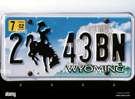 Wyoming license plate hi-res stock photography and images - Alamy