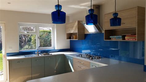 Blue Glass Splashbacks - abc Glass Processing