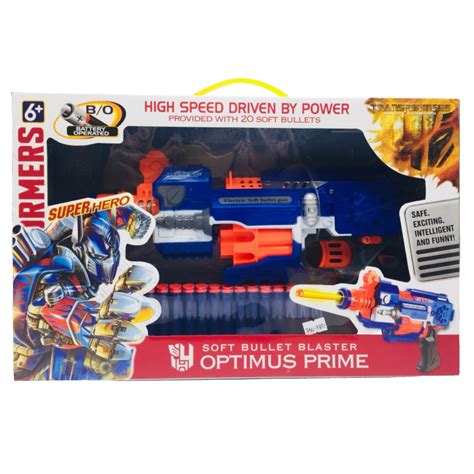 Super Hero Battery Operated Optimus Prime Soft Bullet Blaster Gun Toy ...