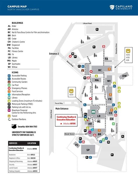 Capilano university map - Map of capilano university (British Columbia - Canada)