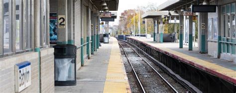 Long Island Railroad Babylon Station Platform and Train Tracks Stock Image - Image of railway ...