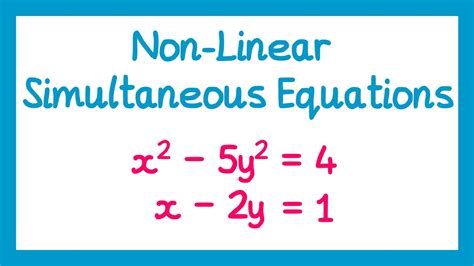 Non-Linear Simultaneous Equations - GCSE Higher Maths - YouTube