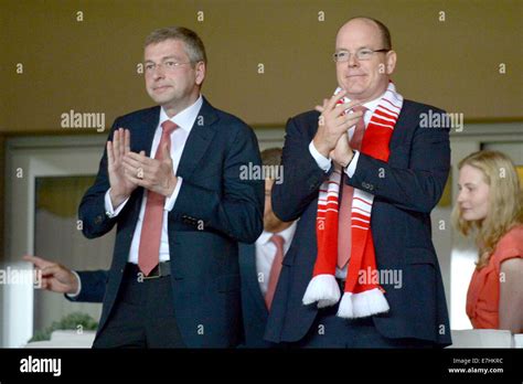 The owner of the football club AS Monaco, Dmitry Rybolovlev, and Prince Albert II attend the ...