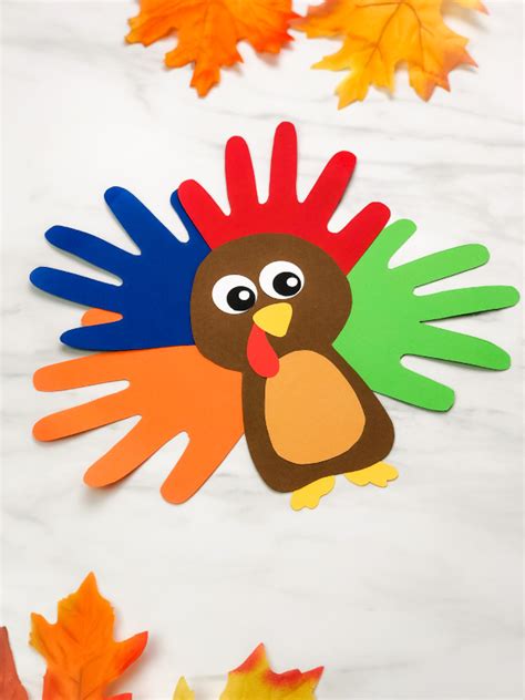 Cute Turkey Handprint Craft For Kids [Free Template]